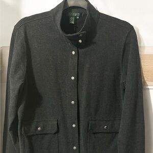Vintage Ralph Lauren women’s sz lg snap up jacket - charcoal gray 96% Cotten